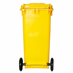 CONTENEDOR DE RESIDUOS PLASTICO CON RUEDAS AMARILLO 240 LTS.