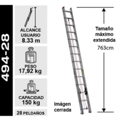 ESCALERA DE ALUMINIO TELESCPICA 7.23M / 28P