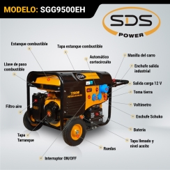 GENERADOR ELECTRICO SDS SGG-9500EH 8.0 KW.GASOLINA 220 V. USO HOGAR