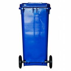 CONTENEDOR DE RESIDUOS PLASTICO CON RUEDAS AZUL 120 LTS.