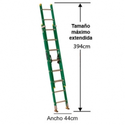 ESCALERA TELESCOPICA FIBRA DE VIDRIO 3.97 M / 16 P.