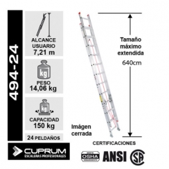 ESC. DE EXTENSIN DE ALUMINIO 24P - CUPRUM