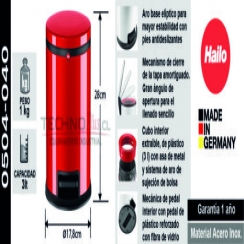 BASURERO ROJO CON PEDAL HAILO PURE S (3 LT)